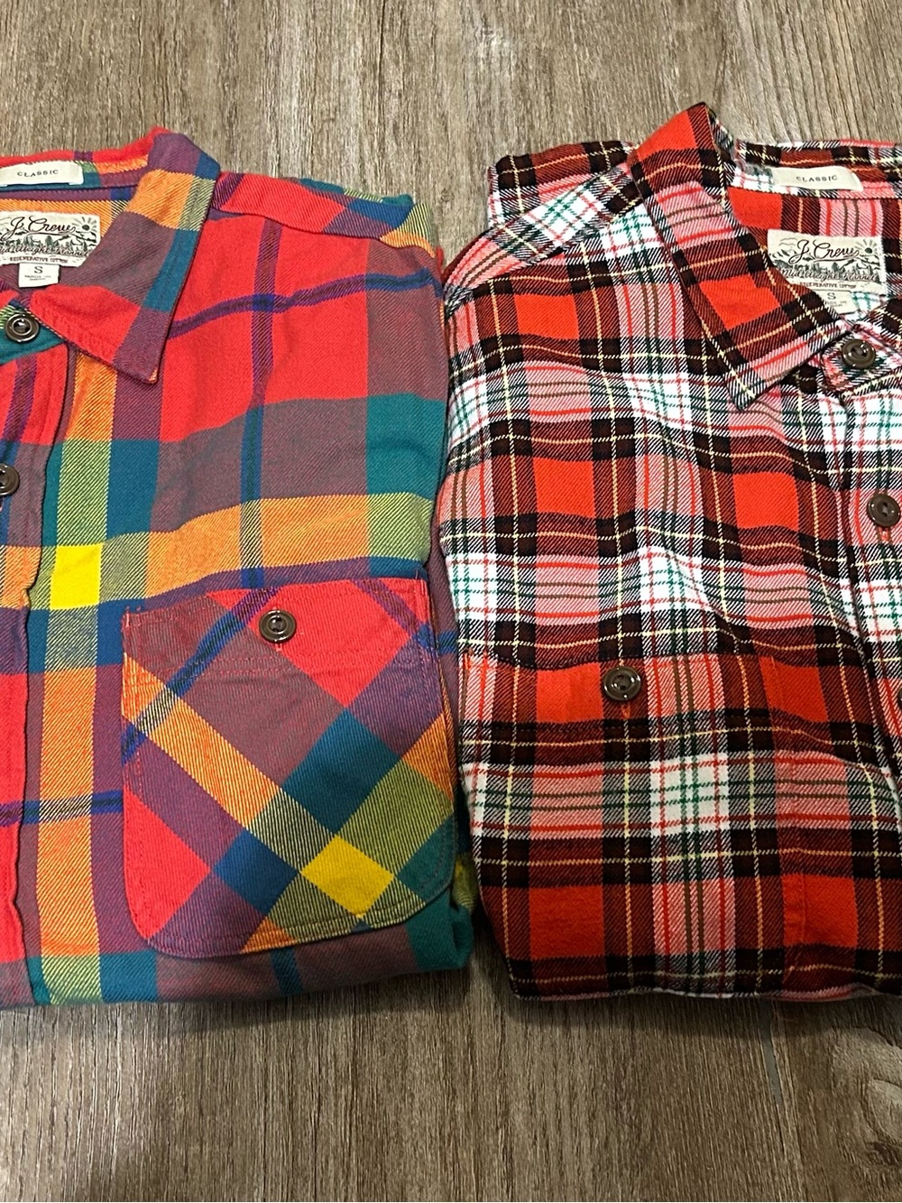 J.Crew Classic Flannel Shirt - Men’s Small - Lot of 2